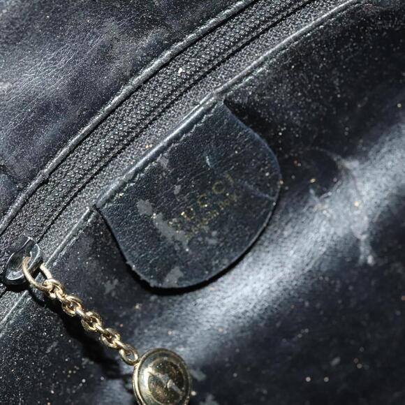 GUCCI Bamboo Hand Bag Leather Black Gold 001 001 - Picture 14 of 16